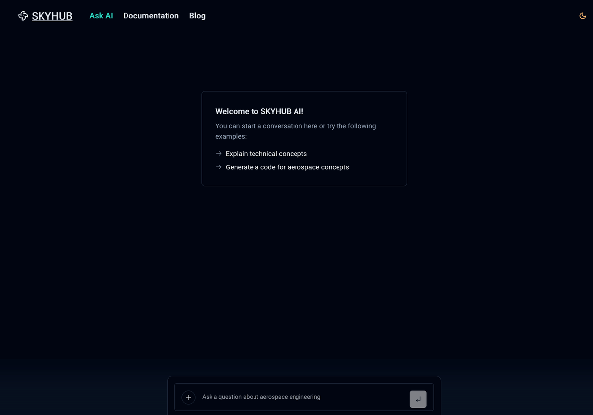 SkyHub AI Chat Interface