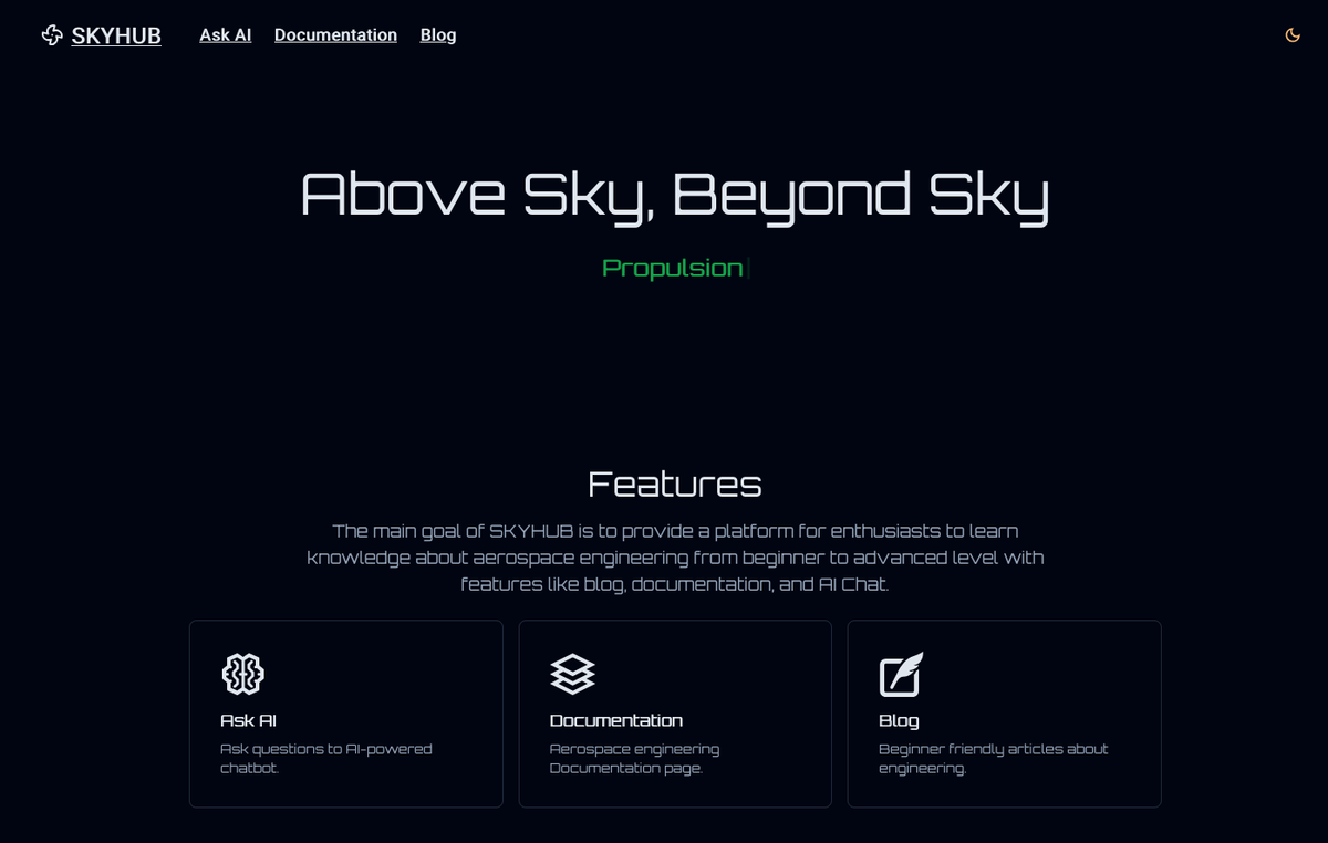 SkyHub Home Page